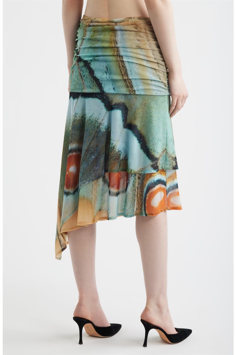 Festa Print Asymmetric Hem Midi Skirt, Alternate, color, MARBRE