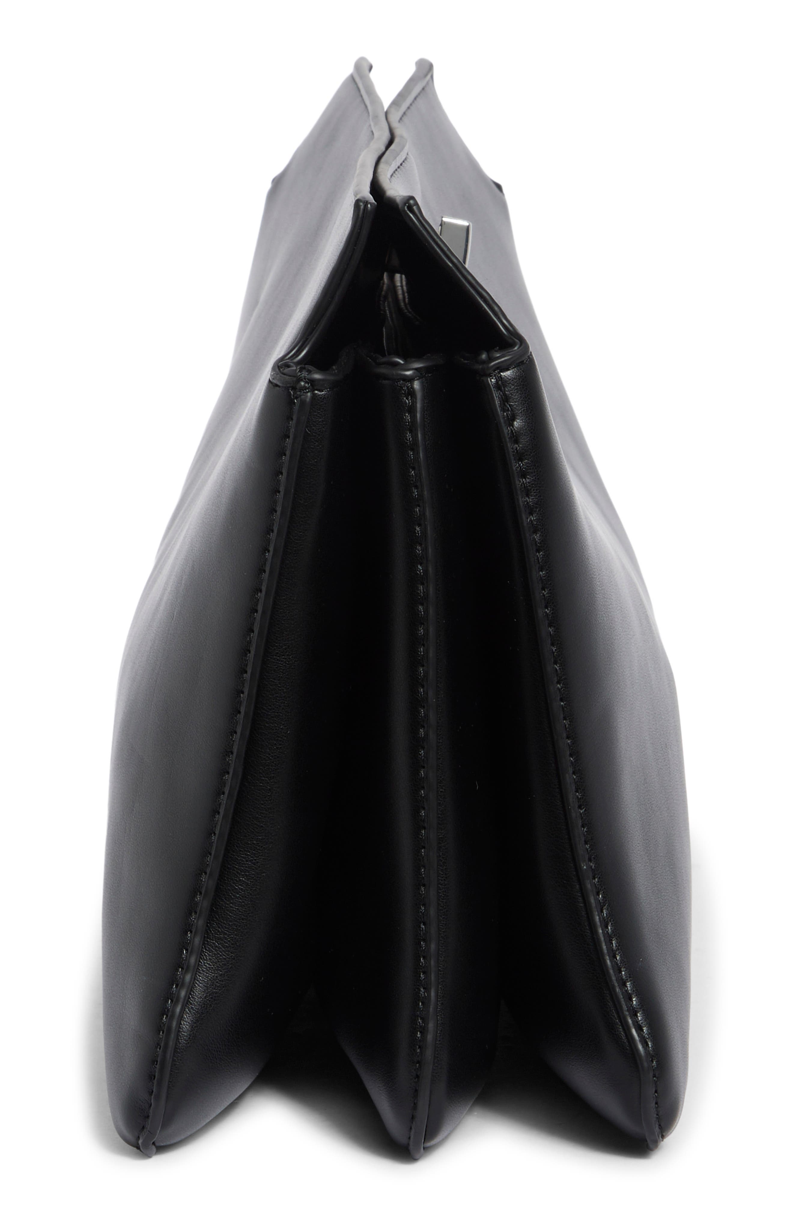 Triplex Faux Leather Clutch, Alternate, color, BLACK