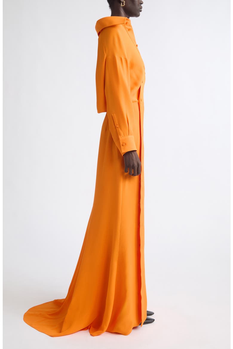 Long Sleeve Silk Cady Maxi Dress, Alternate, color, 7541 ORANGE