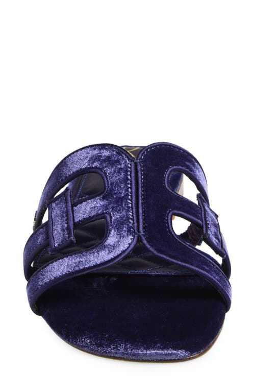 Sam Edelman Bay Honore Slide Sandal Dark Winter Violet Velvet In Blue