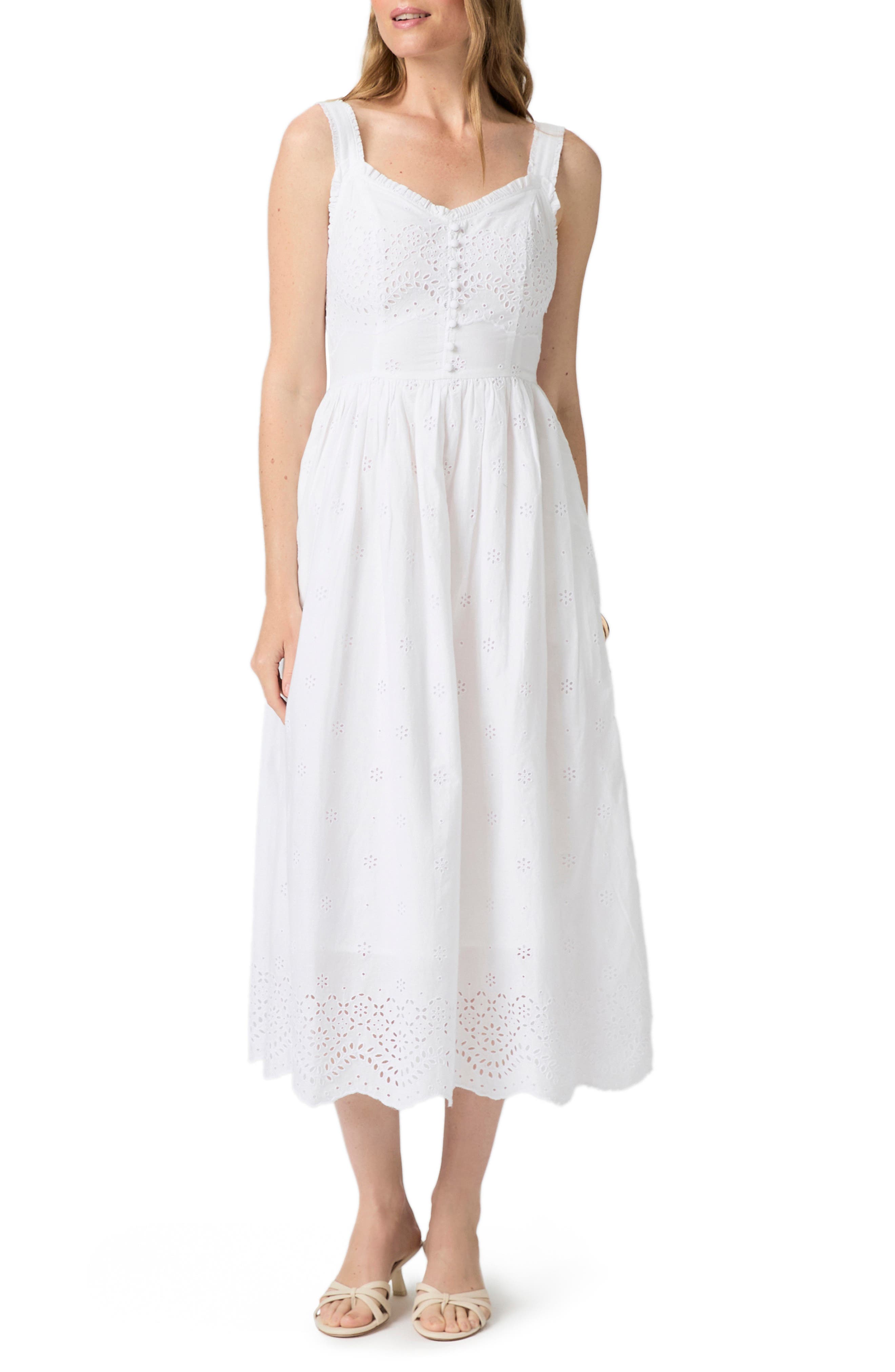 PAIGE Riesling Eyelet Sleeveless Maxi Dress