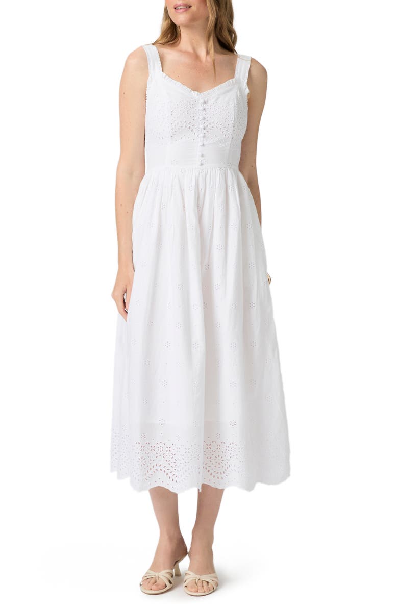 PAIGE Riesling Eyelet Sleeveless Maxi Dress, Main, color,