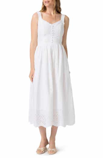 PAIGE Riesling Eyelet Sleeveless Maxi Dress