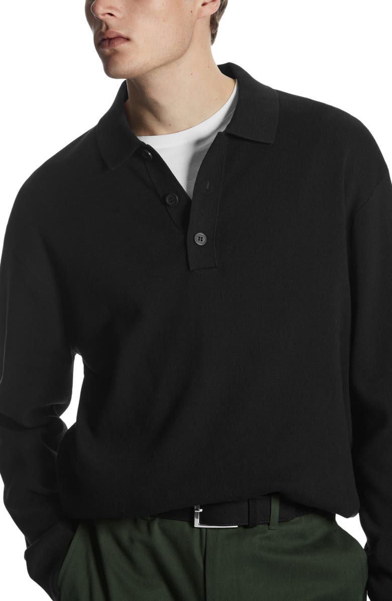COS Organic Cotton Knit Polo Sweater, Main, color, 