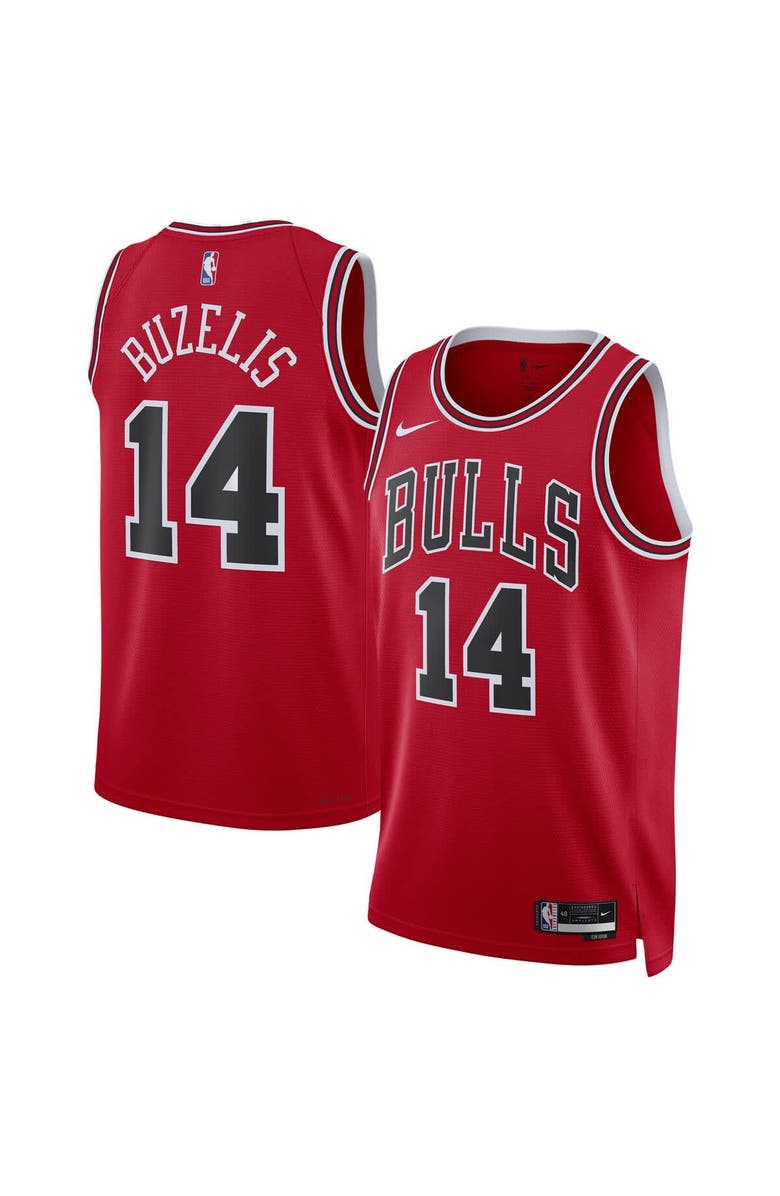 Nike Unisex Nike Matas Buzelis Red Chicago Bulls Swingman Player Jersey - Icon Edition, Main, color, Red