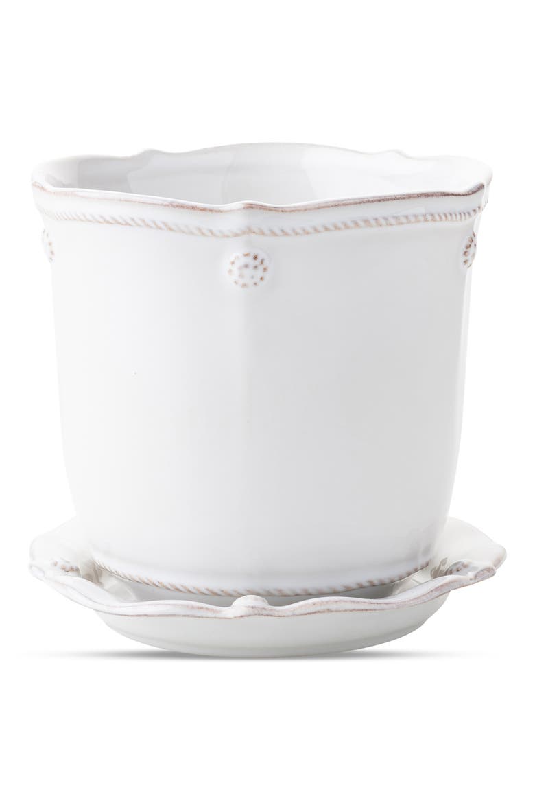 Berry & Thread Planter with Saucer, Main, color, WHITEWASH