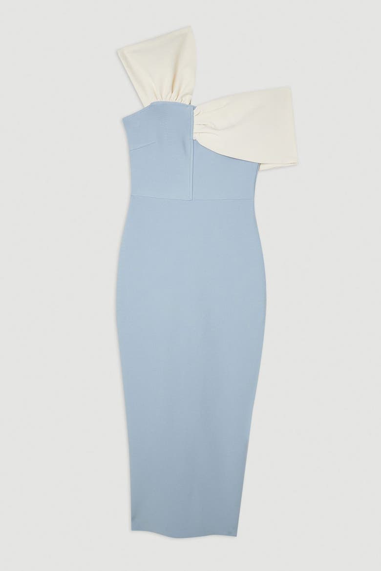 Asymmetric Strap Knit Midi Dress, Alternate, color, Light Blue