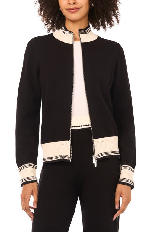 Vince Camuto Contrast Trim Track Jacket In Brown