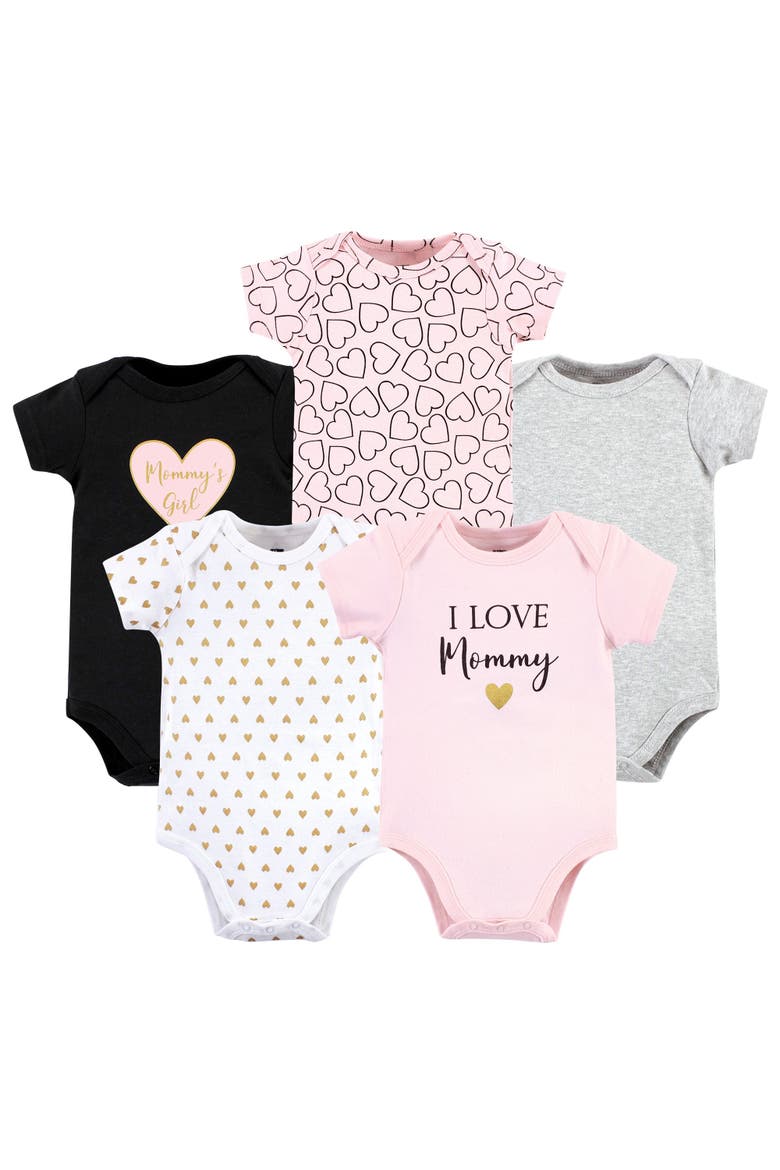 Cotton Bodysuits 5-Pack, Main, color, Girl Mommy 5Pk