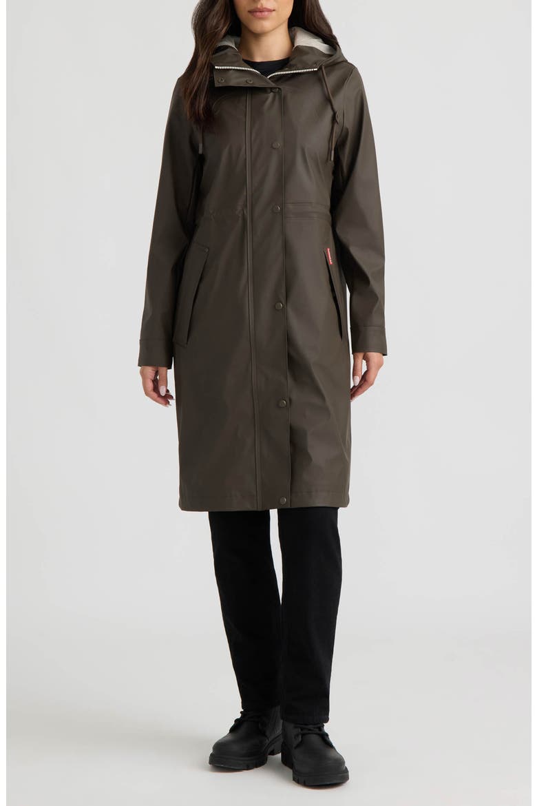 Darcy Longline Rubberized Rain Coat, Main, color, BROWNIE
