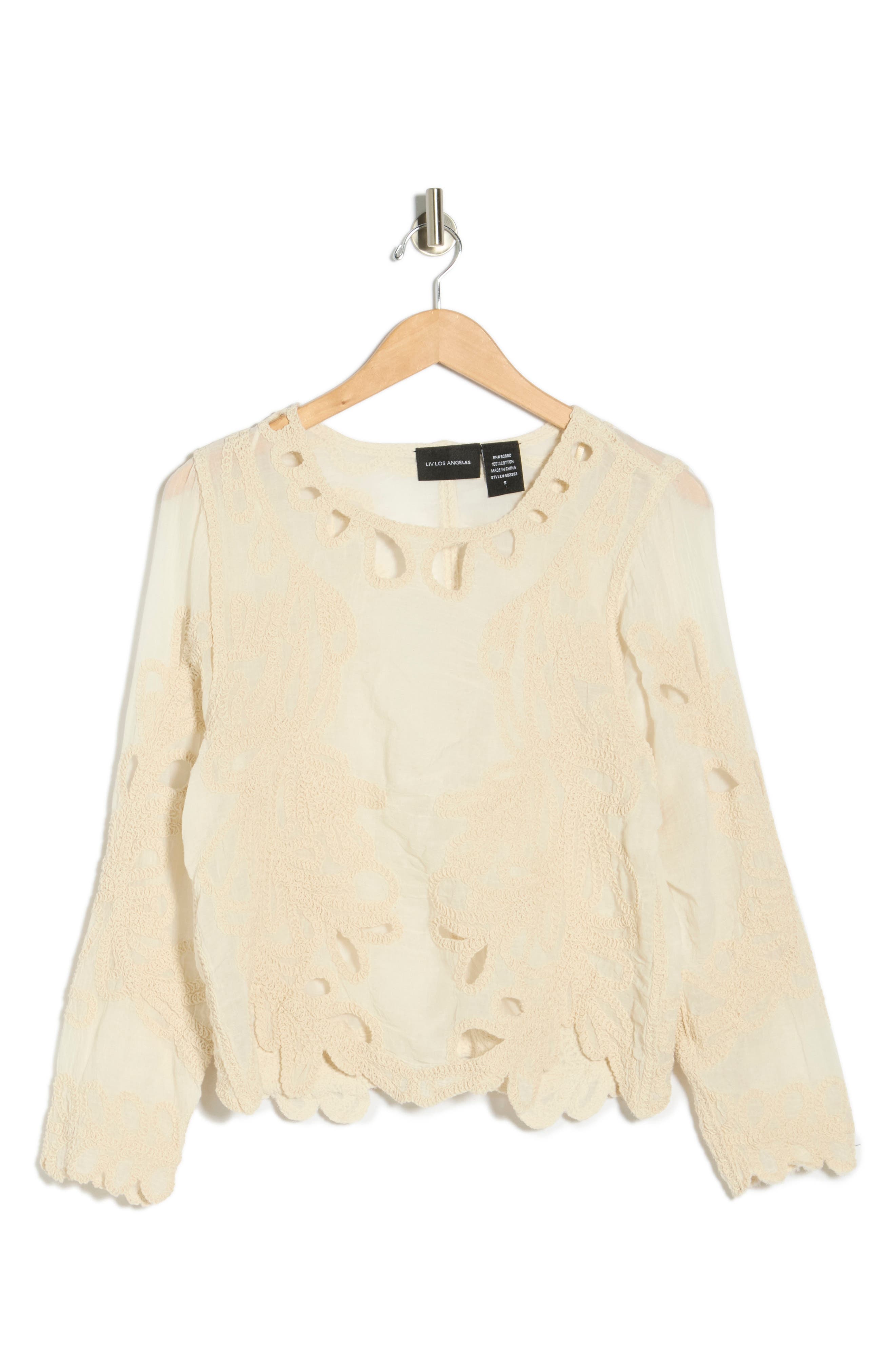 Forgotten Grace Cutout Embroidered Shirt