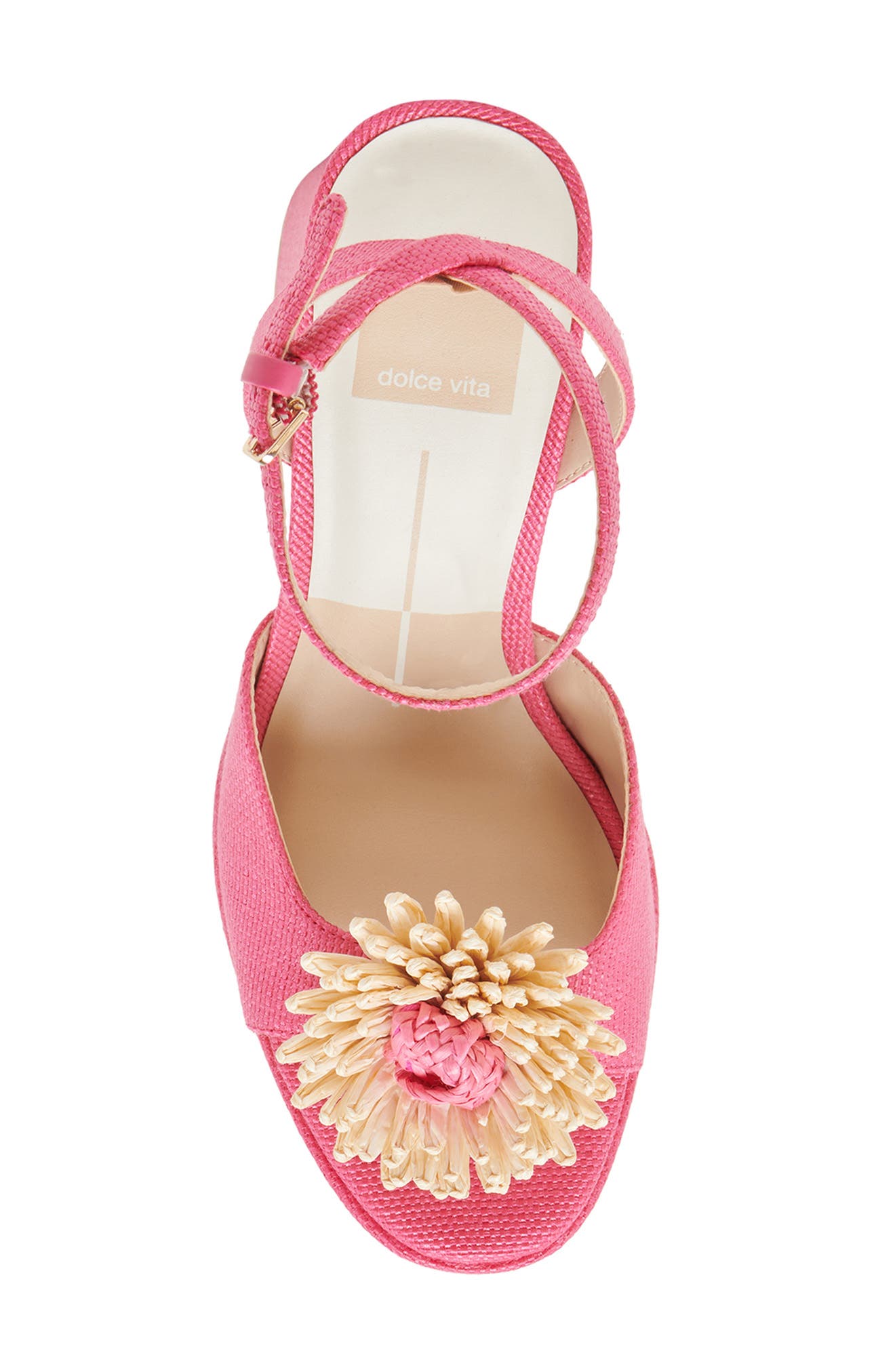 Dolce Vita Paulos Platform Sandal, Alternate, color, Pink Raffia