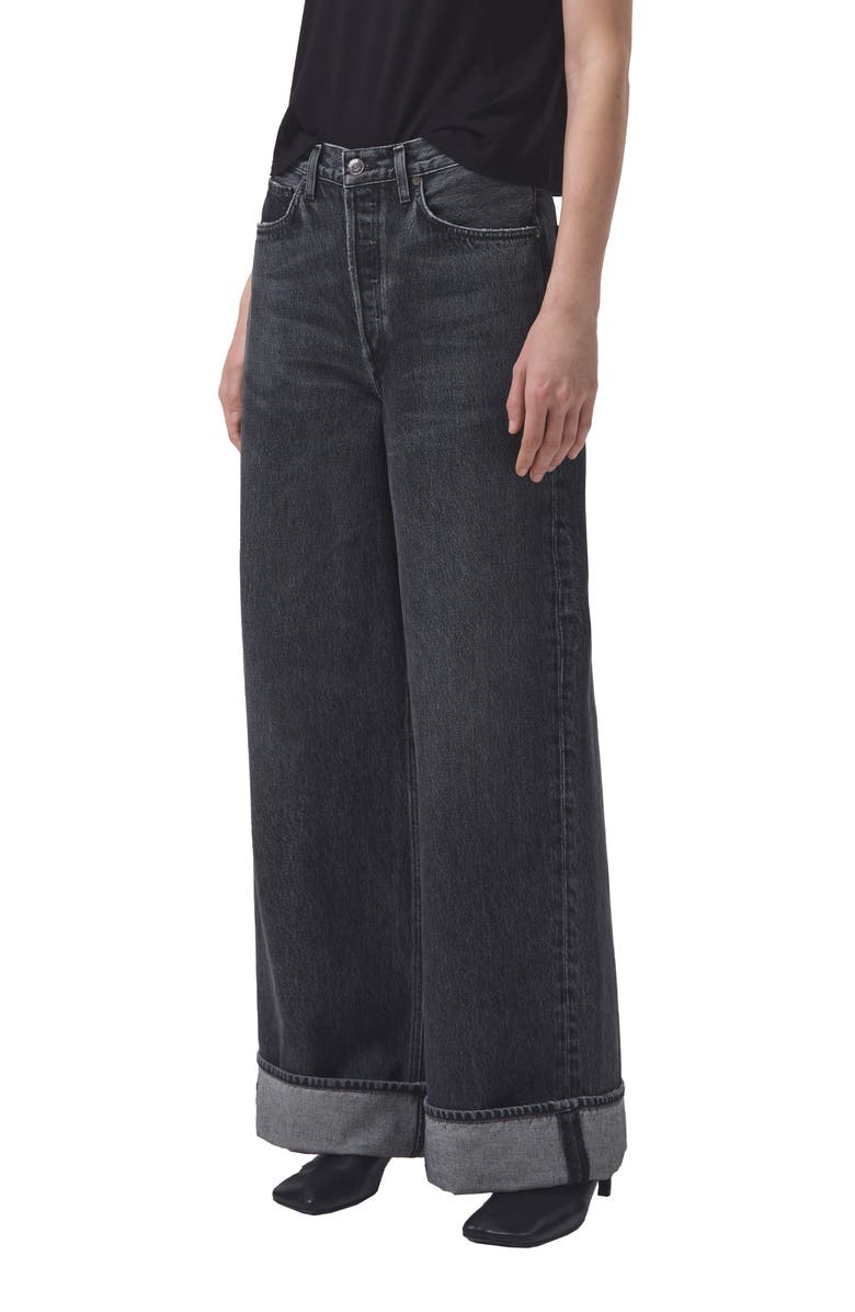 AGOLDE Dame Cuffed Organic Cotton Wide Leg Jeans, Alternate, color, Ditch