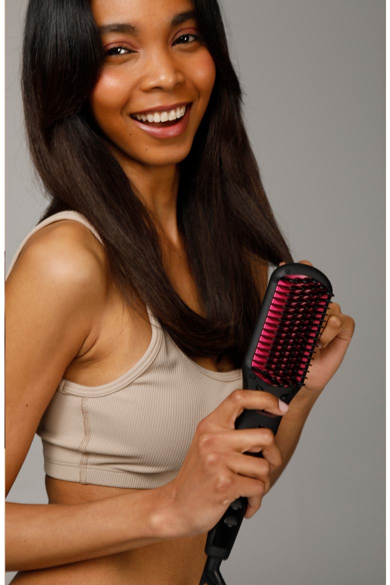 iONIC Hair Straightener Brush, Alternate, color, BLACK