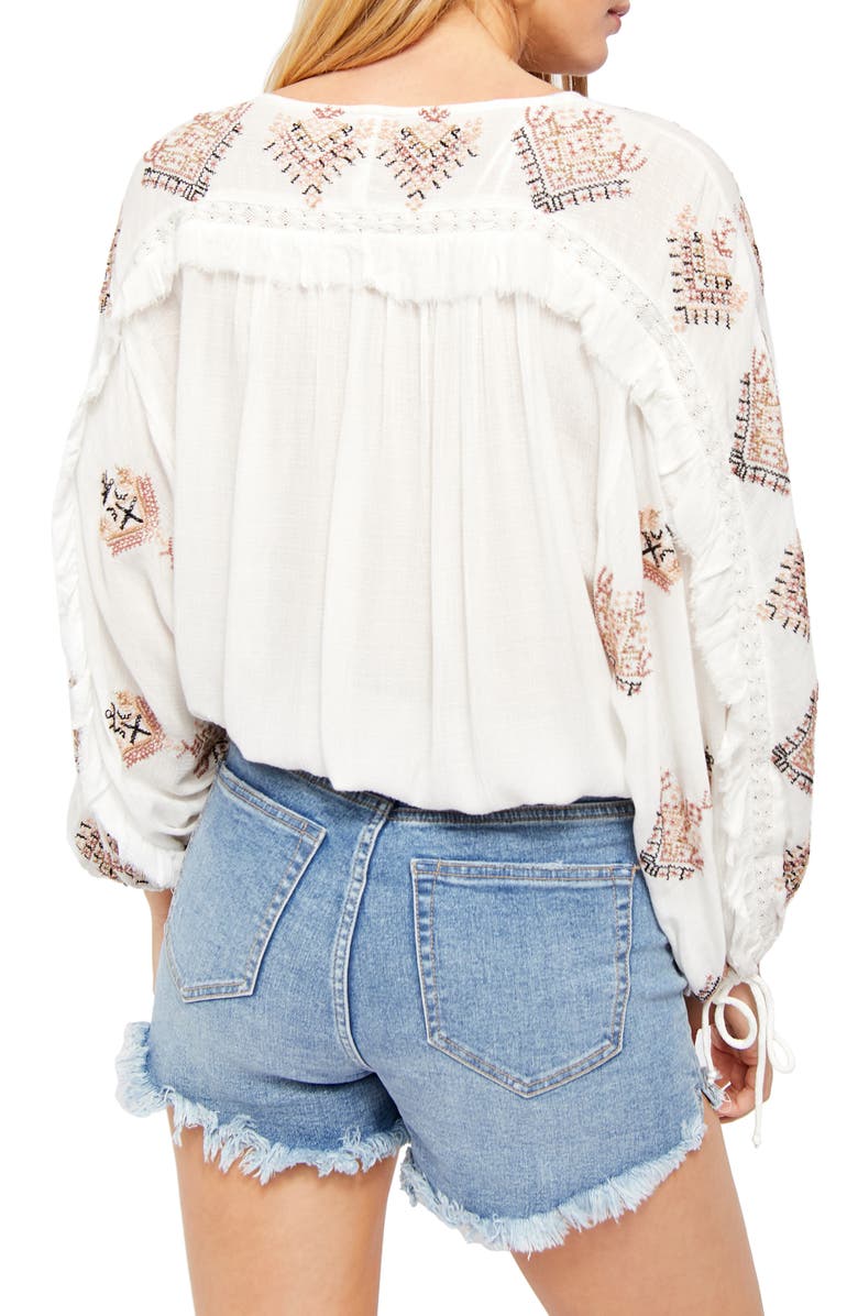 Free People Sweet Emotion Embroidered Blouse, Alternate, color, 