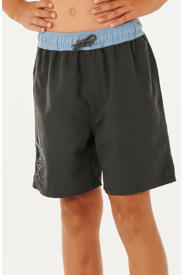 Kids' Eternal Shred Block Swim Trunks, Alternate, color, WASHED BLACK