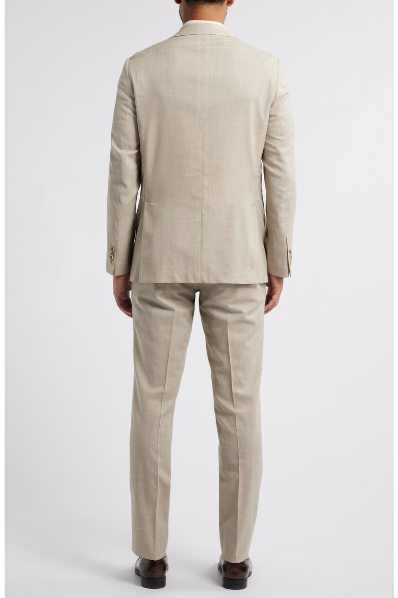 Midland Tan Slub Stretch Wool & Silk Blend Suit, Alternate, color, TAN