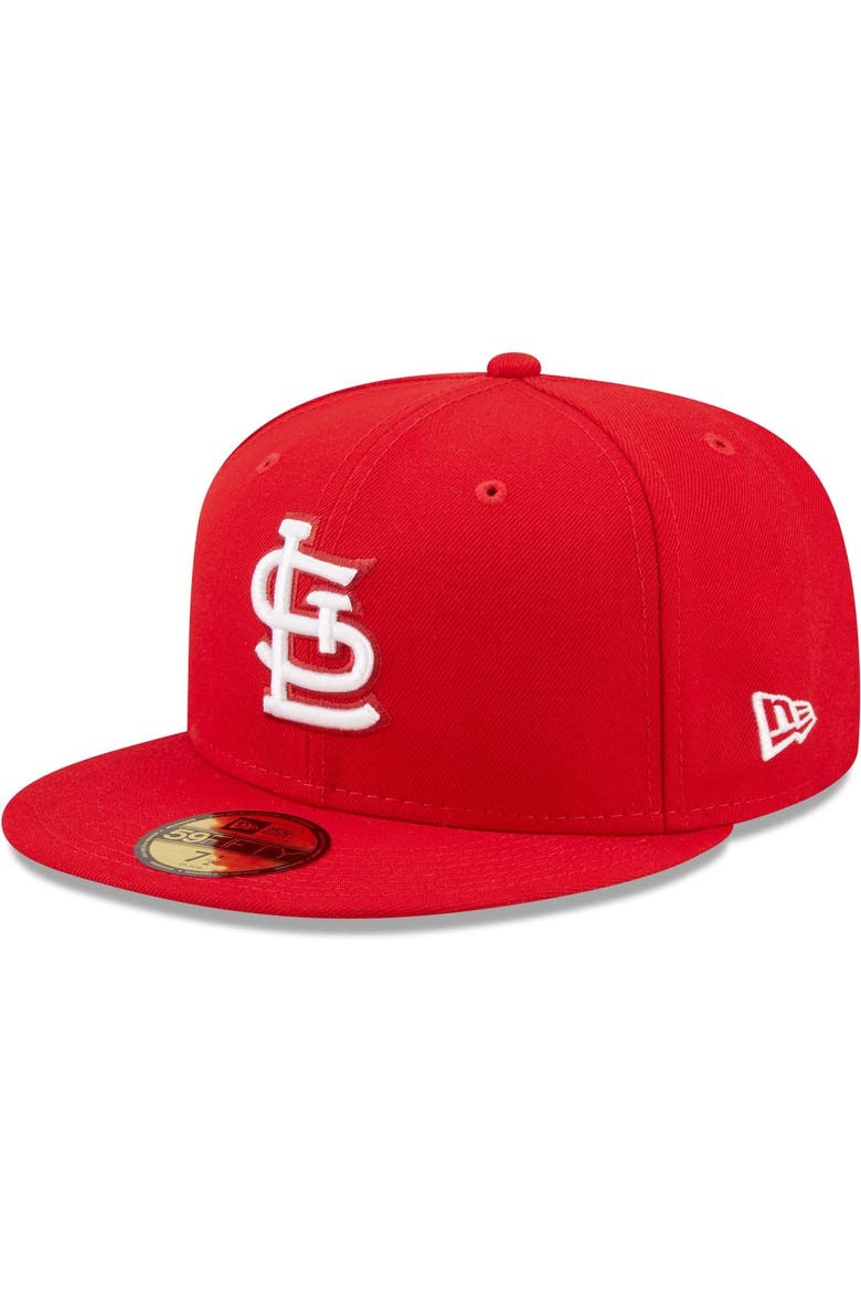 Men's New Era Red St. Louis Cardinals White Logo 59FIFTY Fitted Hat, Main, color, Red