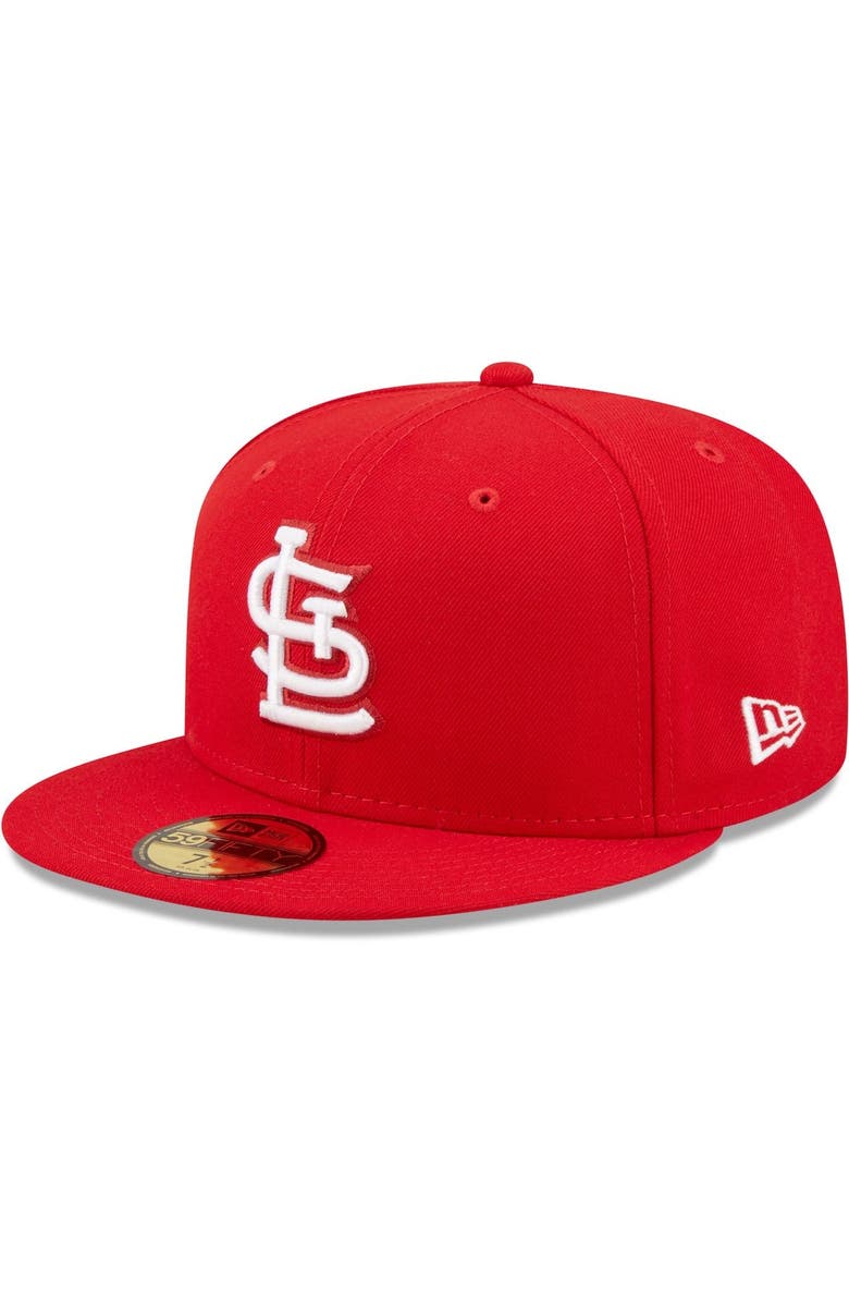 New Era Men's New Era Red St. Louis Cardinals White Logo 59FIFTY Fitted Hat, Main, color,