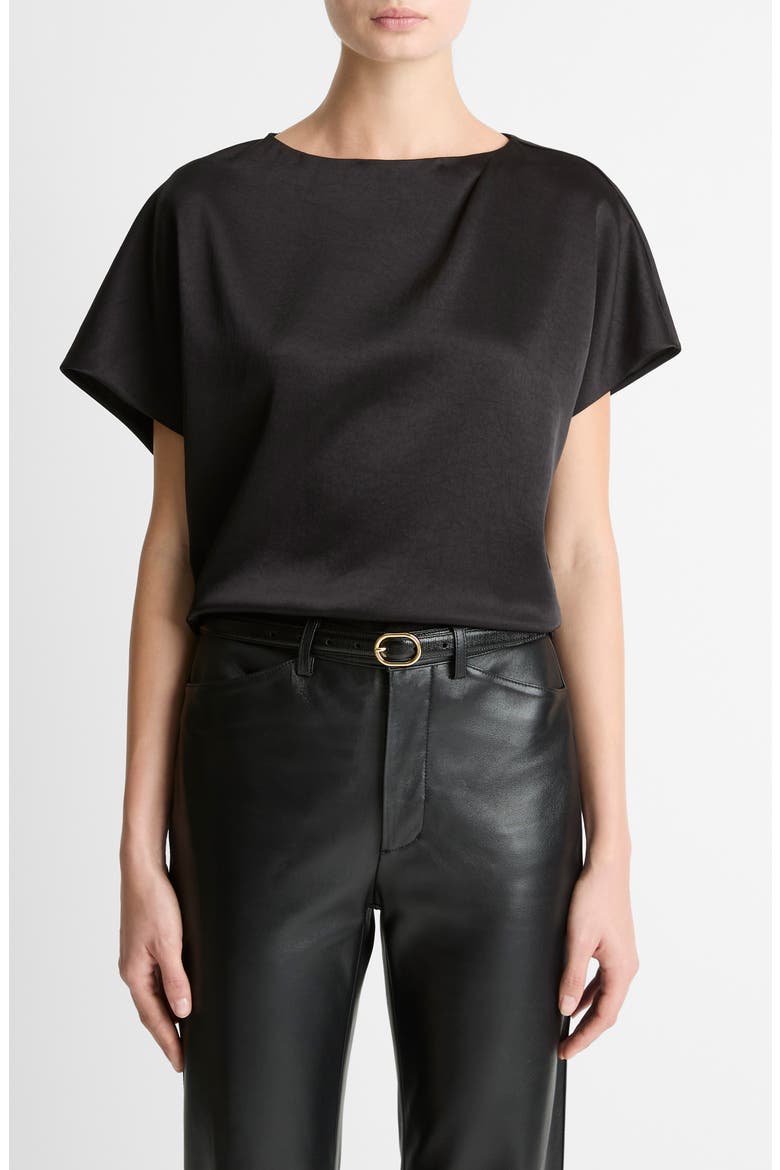Draped Dolman Sleeve Top, Main, color, BLACK