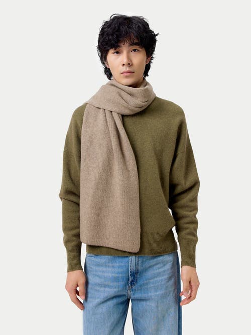 Gobi Cashmere Waffle Knit Cashmere Scarf In Brown