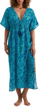 Mimi Flamingo Dylan Midi Cotton Cover-Up Caftan