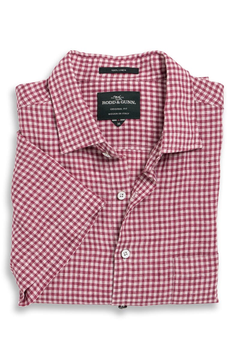 Rodd & Gunn Dunsaddle Check Short Sleeve Linen Button-Up Shirt, Alternate, color, 