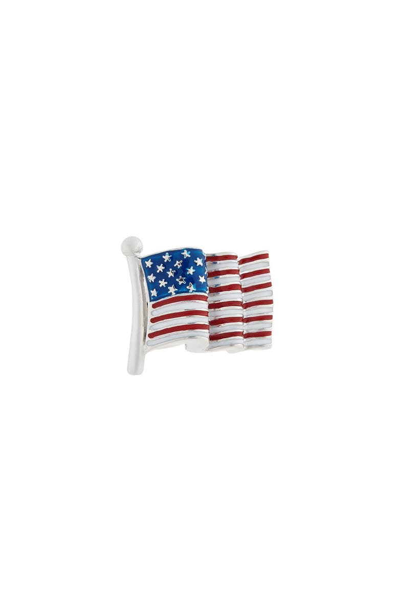 Jan Leslie American Flag Sterling Lapel Pin, Main, color, Multi