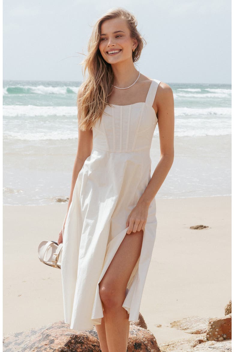 Cosima Midi Dress, Alternate, color, CREAM