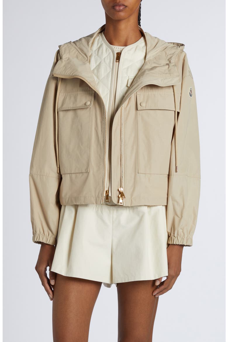 Sauvan Water Repellent Short Jacket, Main, color, BEIGE