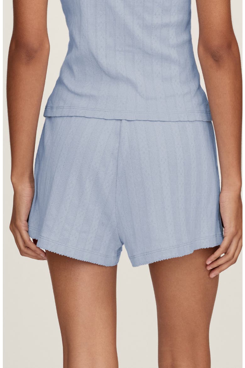 Pima Cotton Pointelle Shorts, Alternate, color, BLUE