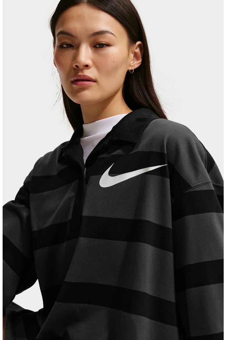 Sportswear Prep Stripe Cotton Top, Alternate, color, DARK SMOKE GREY/BLACK/SAIL