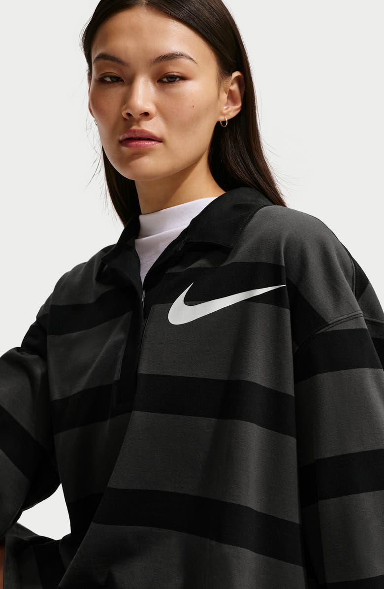 Nike Sportswear Prep Stripe Cotton Top, Alternate, color, Dark Smoke Grey/Black/Sail