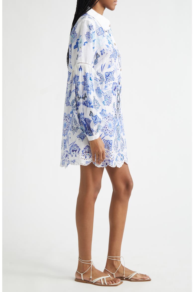 All About That Lace Long Sleeve Linen & Silk Shirtdress, Alternate, color, ALL ABOUT THAT LACE