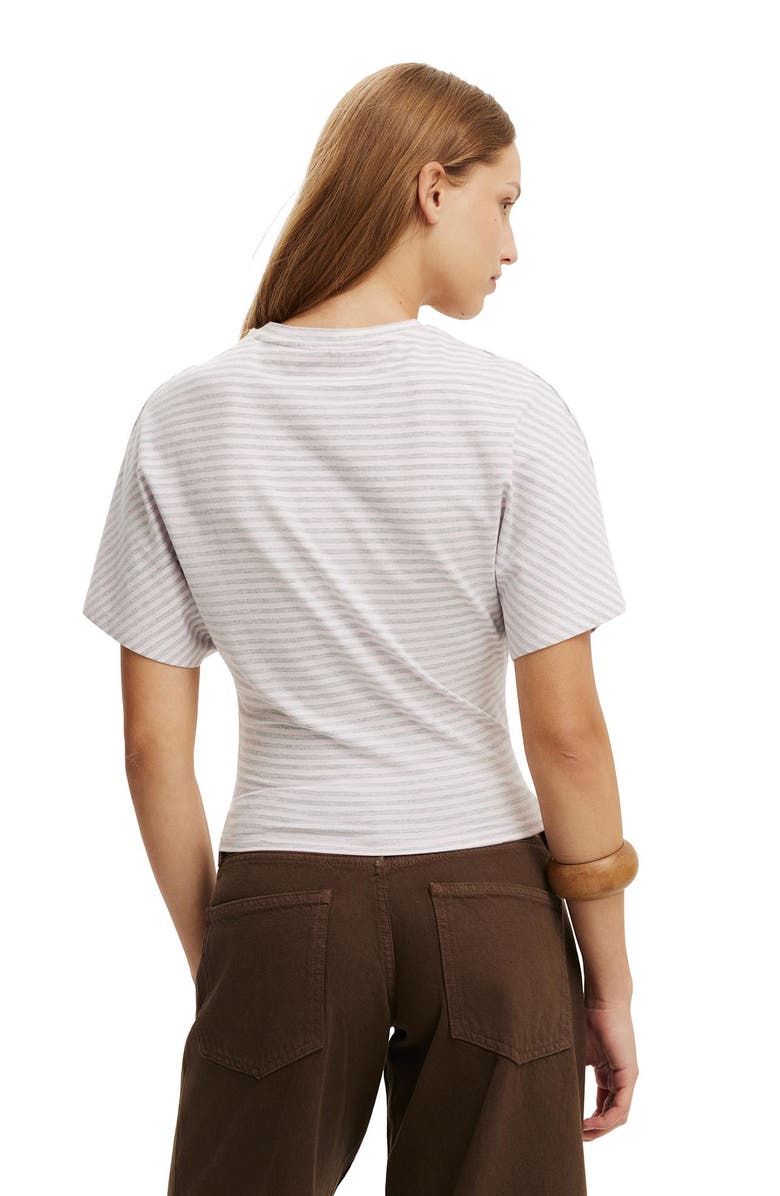 Cotton On Women's Blair Batwing Short Sleeve Tee, Alternate, color, Madi Stripe Babydoll Grey