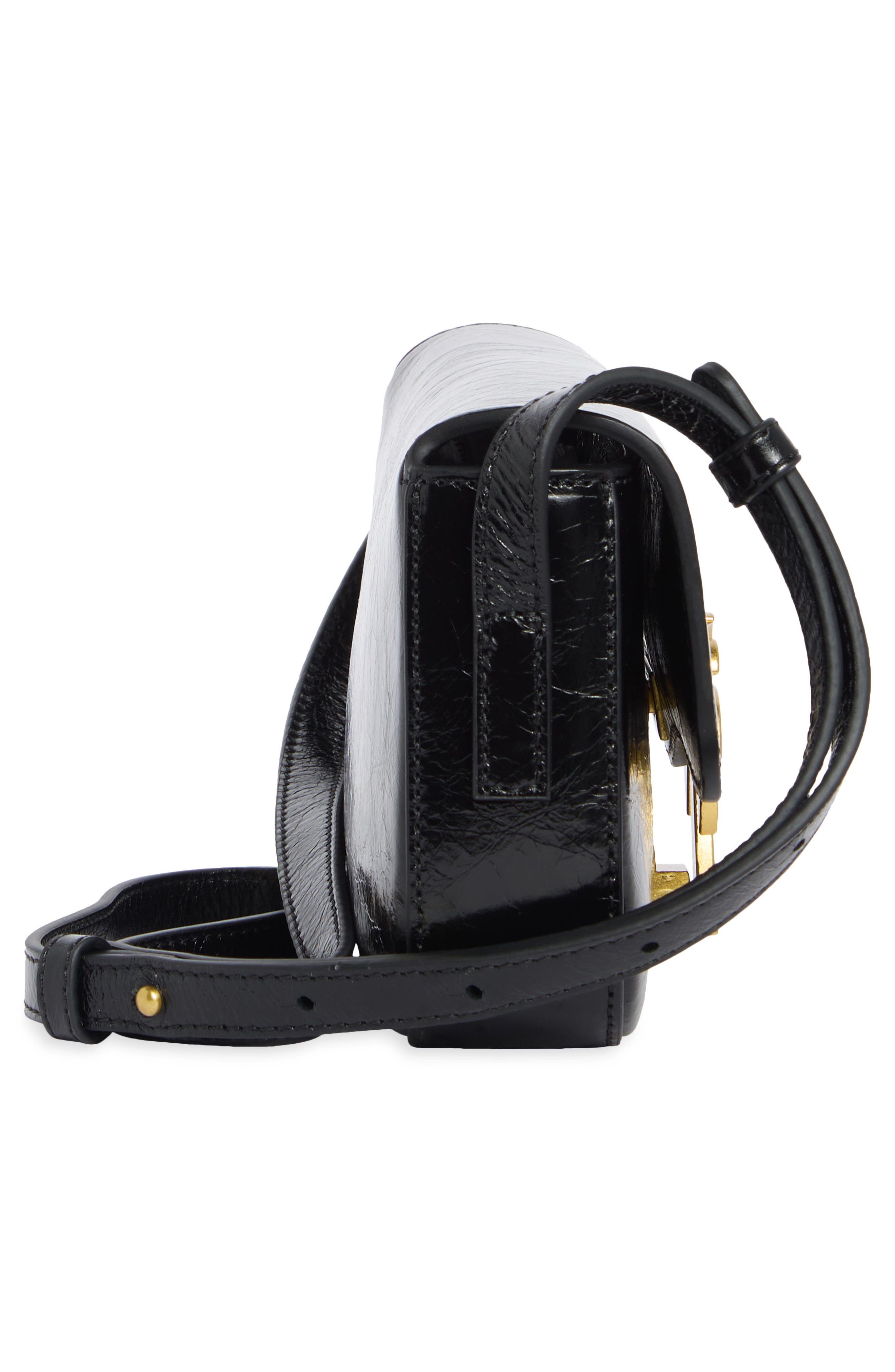 Small Palm Leather Crossbody Bag, Alternate, color, BLACK