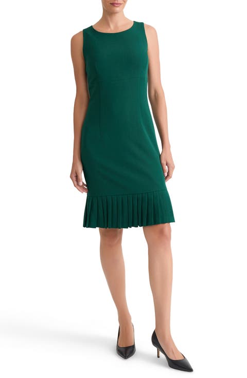Pleated Sleeveless Sheath Dress