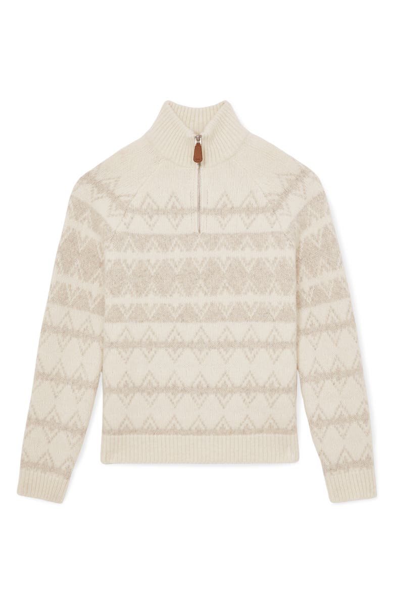Reiss Claus Quarter Zip Pullover, Alternate, color, Winter White/Oatmeal