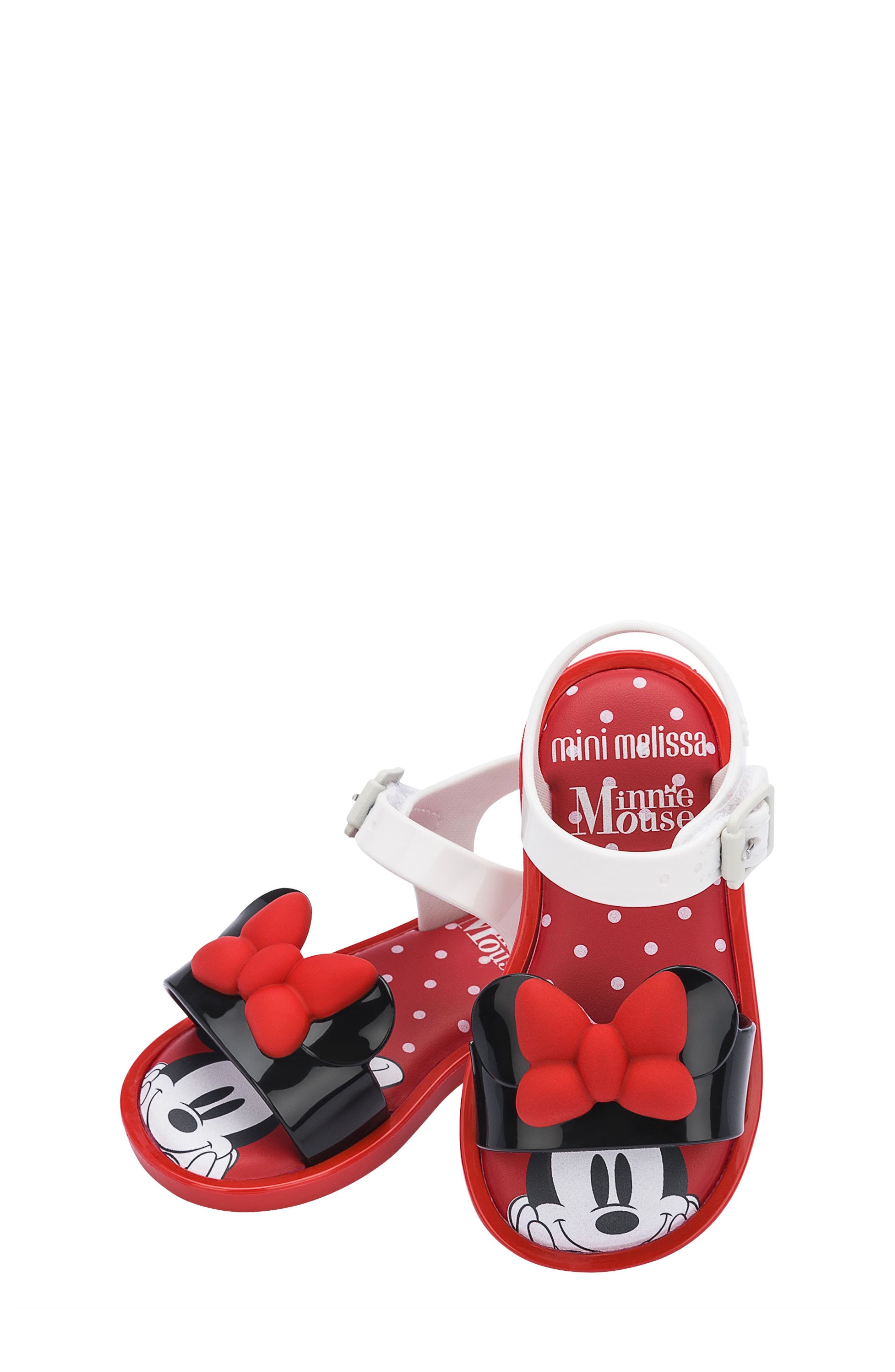 Mini Melissa x Disney<sup>®</sup> Minnie Mouse Sandal, Alternate, color, 