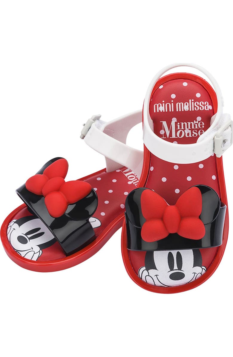 Mini Melissa x Disney<sup>®</sup> Minnie Mouse Sandal, Alternate, color,