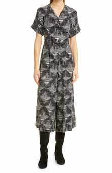 Abstract Print Crop Jumpsuit