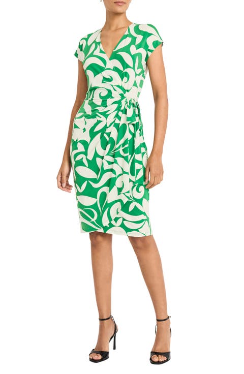 Matte Jersey Faux Wrap Dress