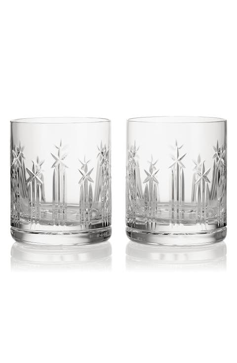 Crystal Double Old-Fashioned Glasses, Set of 2