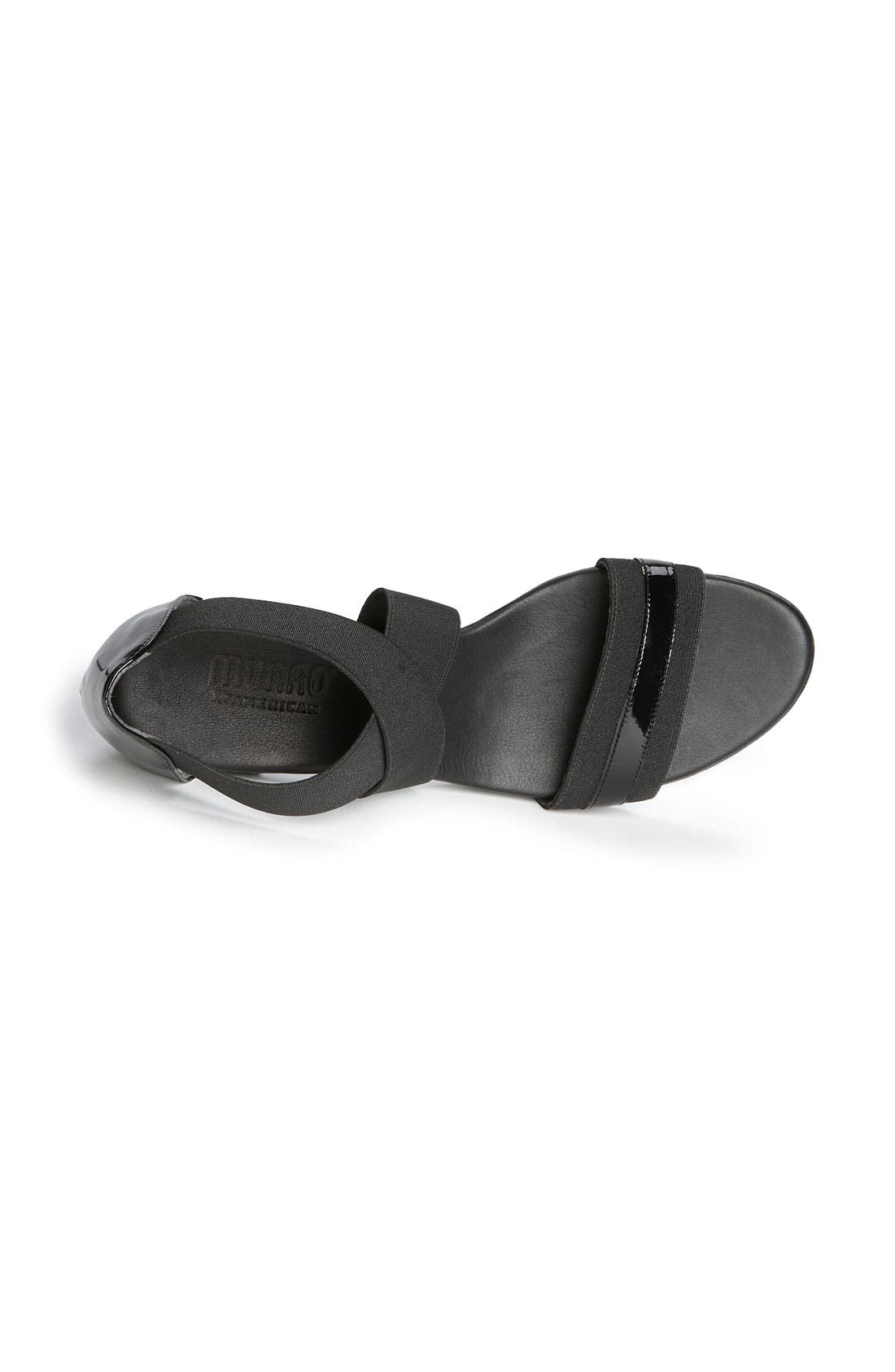 'Delana' Sandal, Alternate, color, BLACK STRETCH/ PATENT