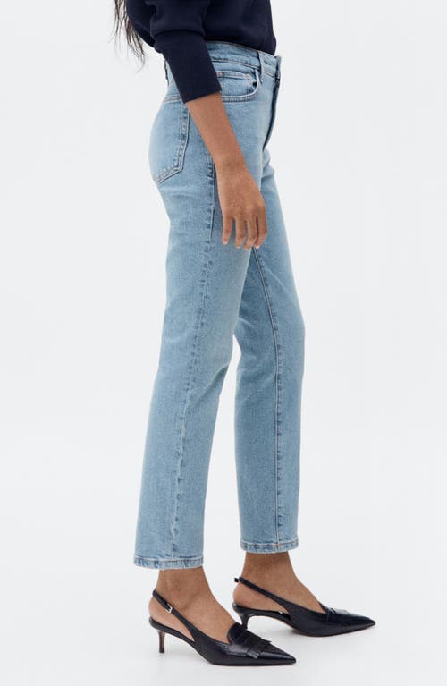 Mango Claudia Slim-fit Cropped Jeans Medium Blue In Medium Blue