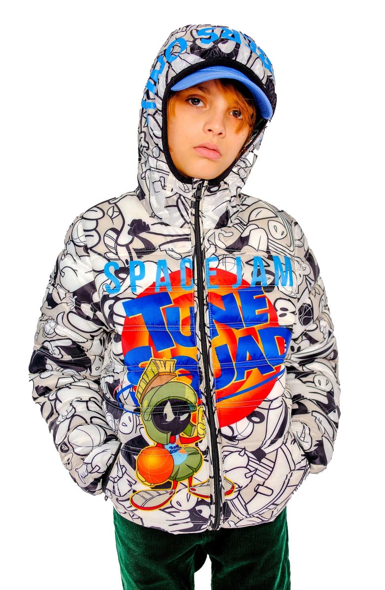 Members Only Boy's Packable Tune Squad Midweight Jacket, Main, color, Silver
