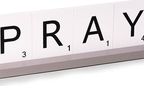 BEY-BERK BEY-BERK WHITE 'PRAY' SCRABBLE LETTER TILE SIGN 