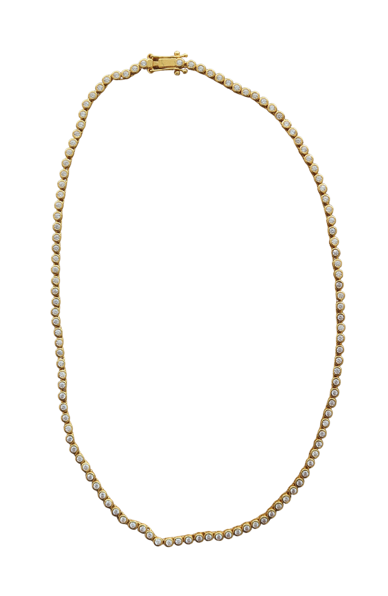 Joiana Jewelry Bezel Tennis Necklace, Main, color, Gold Vermeil
