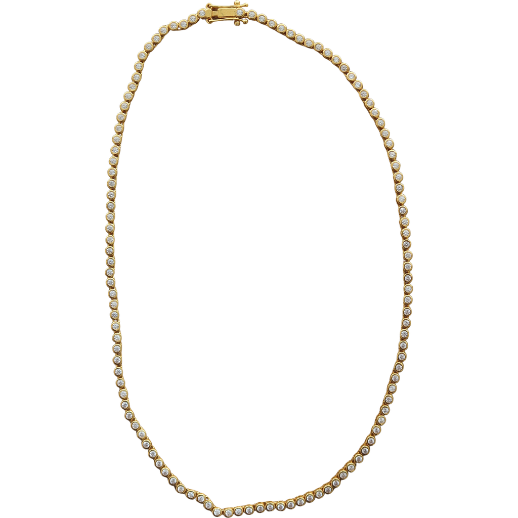 Joiana Jewelry Bezel Tennis Necklace In Gold