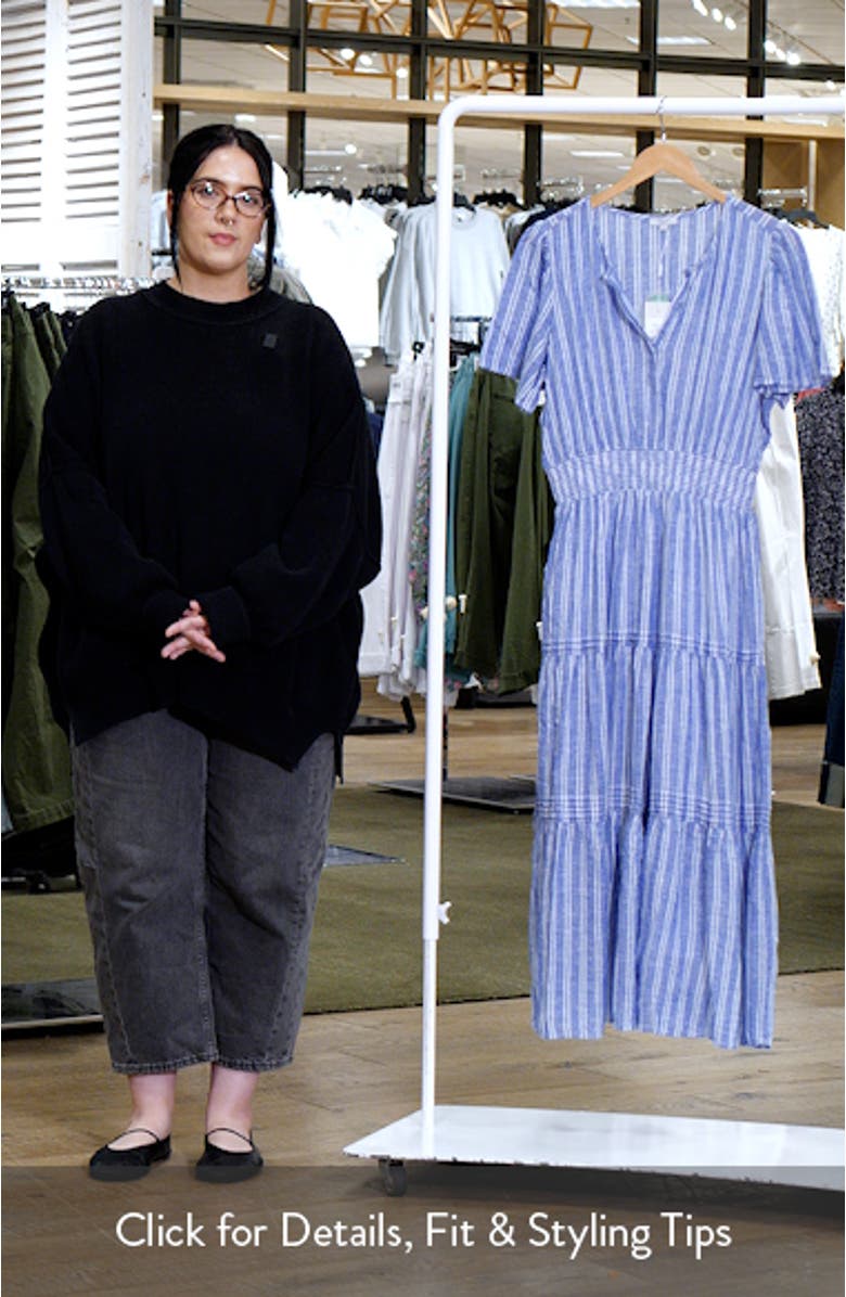 Cannes Stripe Linen Blend Dress, sales video thumbnail